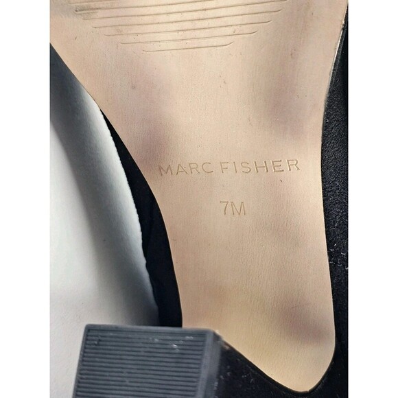 Marc Fisher Above The Knee Block Heel Zip Up Boots Womens Size 7 Black Slouchy - Picture 8 of 9